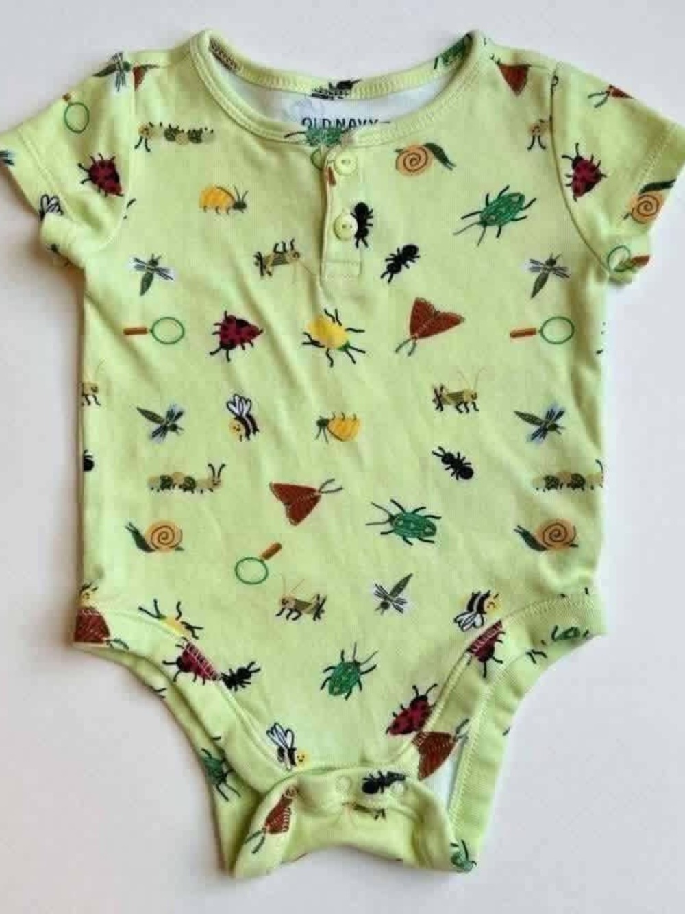 Old Navy Lime Green Bug Print Short Sleeve One-Piece